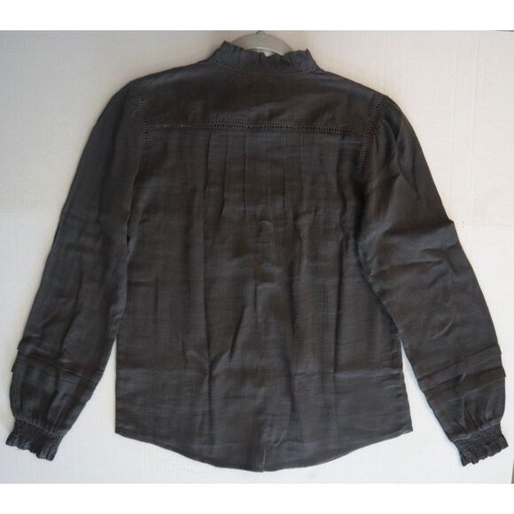 FAHERTY WTC0001 Women's Sz S Faded Black Willa Button Front Peasant Blouse - Picture 13 of 16